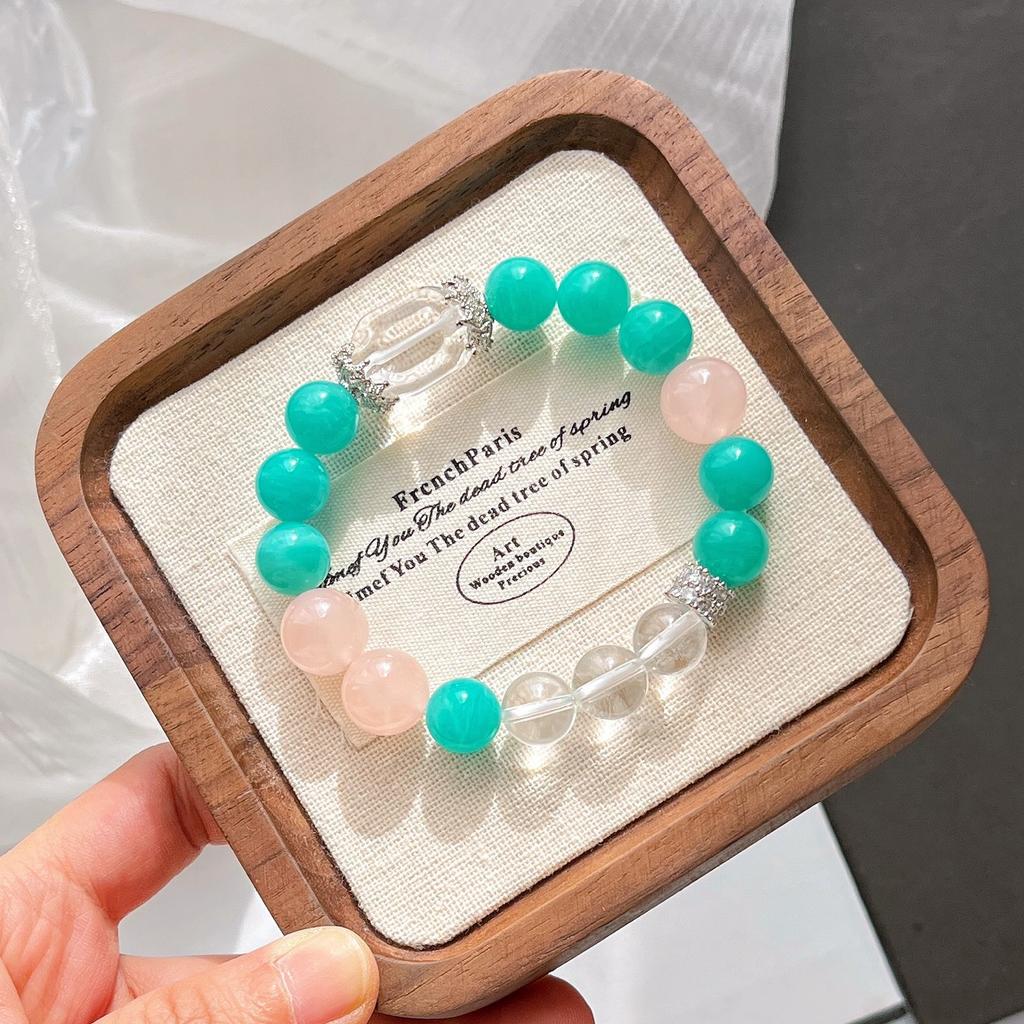 High Quality Natural Tianhe Stone Amethyst Powder Crystal White Crystal Bracelet Bracelet.