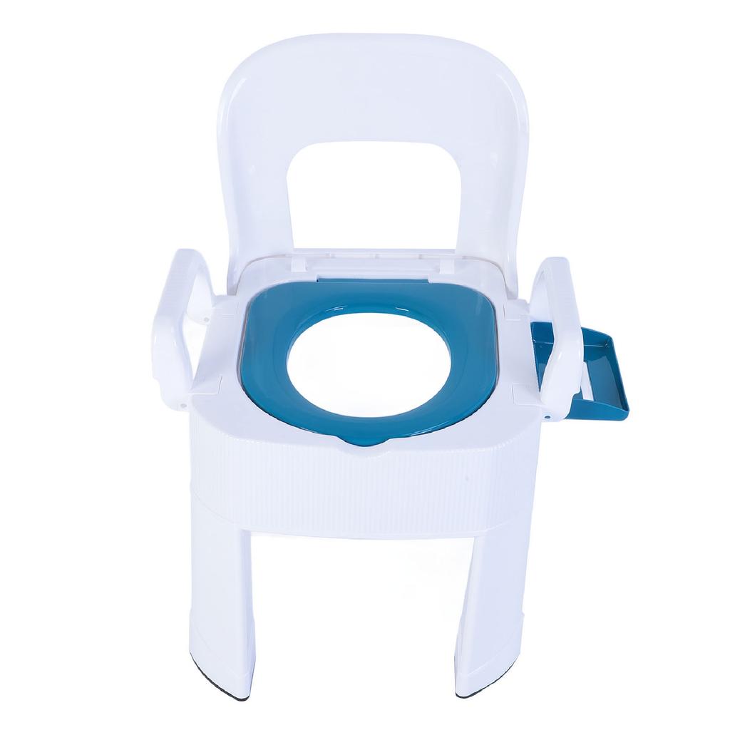 Squat Toilet Commode Chair Detachable Foldable Non Slip Armrest Backrest Cushion Quick Drying Extra Wide Commode Bathroom Sitting Bath Stool