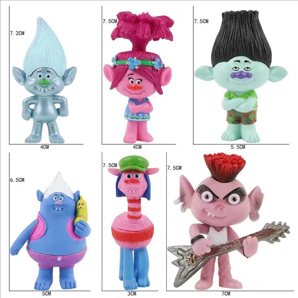 12PCS Trolls Branch Critter Skitter Figure Cool Cute Kawaii Anime Toy Doll Model Decoration Birthday Gifts Kid Friendly Entertaining Fun Play Safe