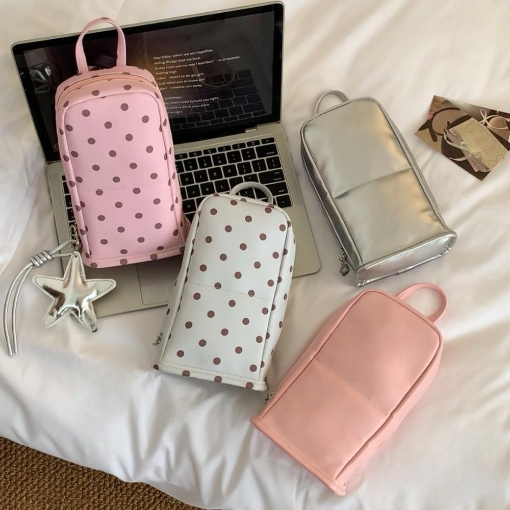 Large Capacity Stand Up Toiletry Bag Zipper Closure Makeup Pouch Toothbrush Storage