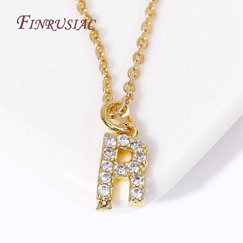 Classic A-Z Initial Letter Pendant Necklace Female 18K Gold Plated Simple Choker Neck Chain Woman Necklaces Jewelry Gifts