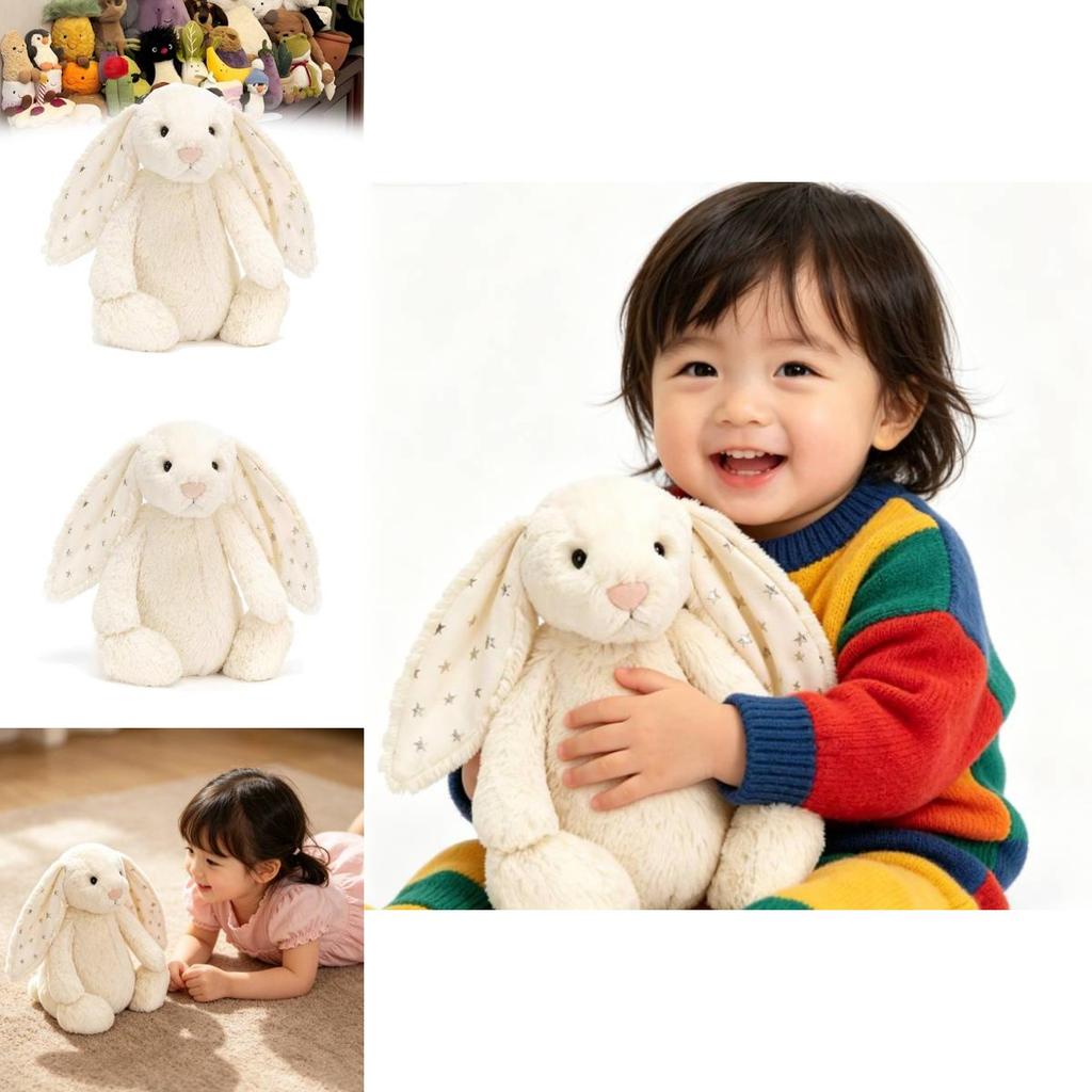 Jc Plush Rabbit Toy With Starry Ears For Kids Gift And Collection