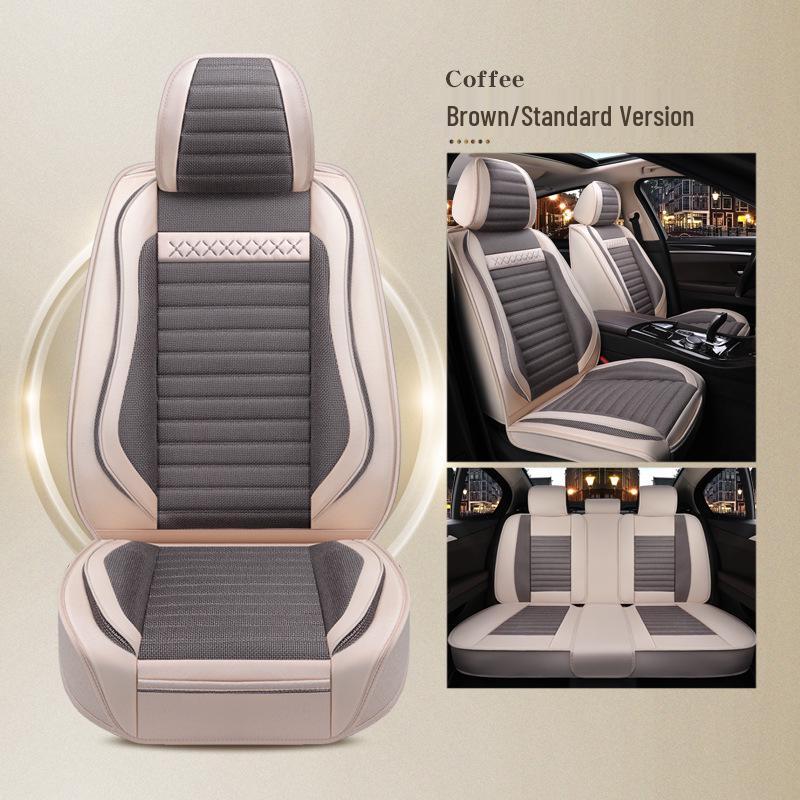 Universal Linen Car Seat Cover - All-Season, Cross-Border Design