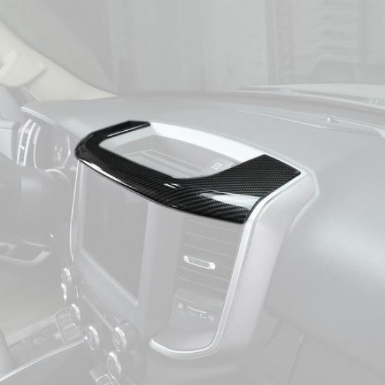 For -2024 Dodge RAM 1500 Carbon Fiber Center Console Storage Box Cover Trim