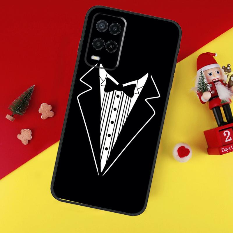 Suit and Tie Case For Oppo A80 A60 A40 A15 A16 A17 A57 A94 A74 A54 A76 A96 A18 A38 A58 A78 A98 A6 A5 Pro