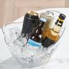 Ice Bucket for Beer Transparent Plastic Wine Cooler with Handle 4L/8L Capacity Heavy Duty Champagne Tub for Part