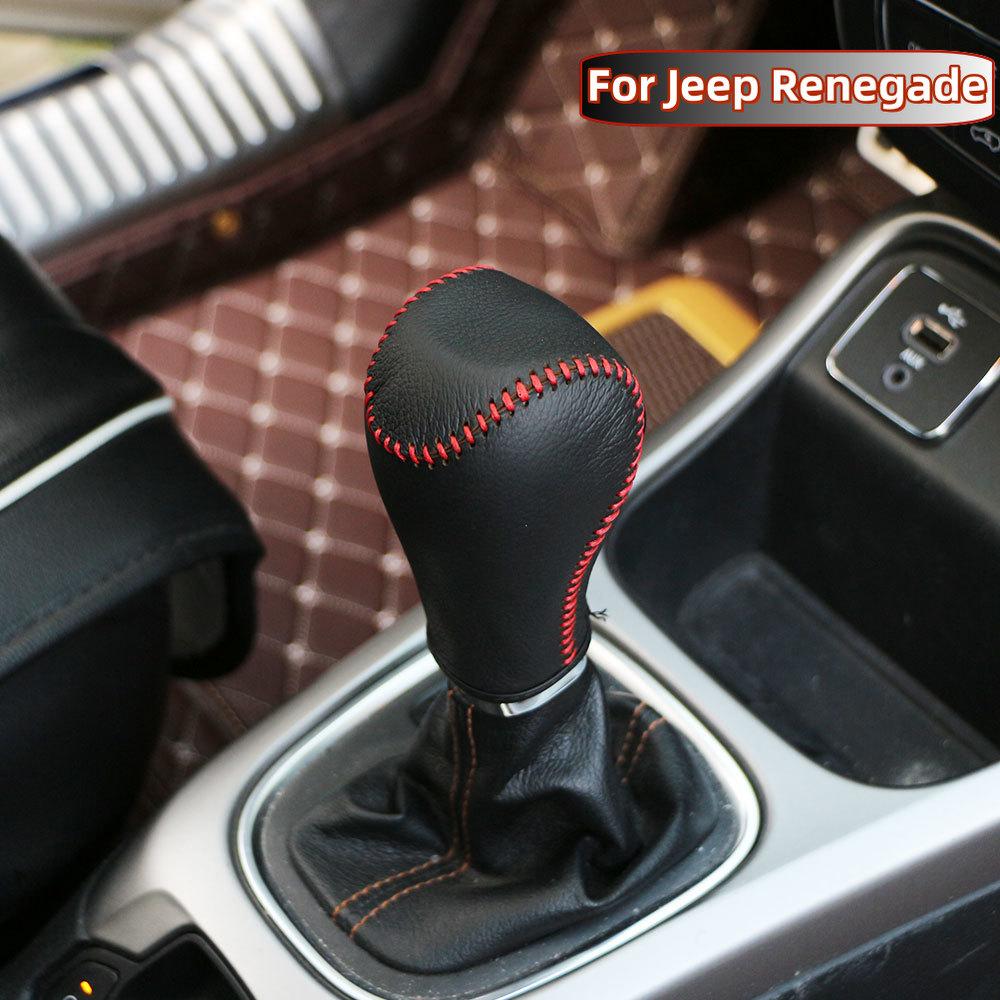Odinis automobilio pavarų perjungimo svirties rankenėlės dangtelis Apsauginiai žiedai Dangteliai Jeep Renegade 2014 -2021 Compass 2017-2020 AT Interjero Aksesuaras