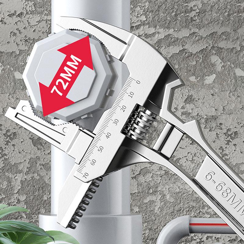 6-68Mm Universal Repair Set Bathroom Hand Tools Large Opening Pipe Wrench Nut Key Adjustable Spanner Home Repair Tool Wrench