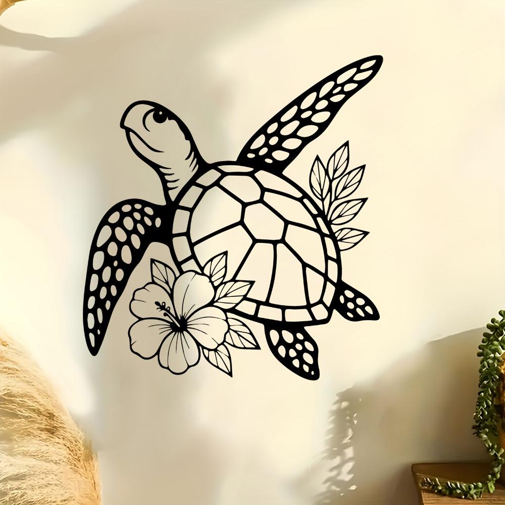 Metall Meeresschildkröte Wandkunst, Eisen Skulptur für Außen Terrasse Garten Zaun, Strand Küsten Haus Dekoration, Wetterfest