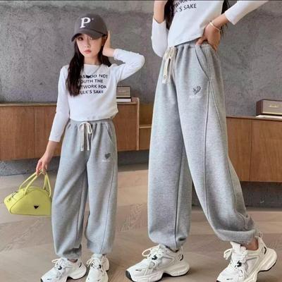 Pantaloni Sportivi Primaverili alla Moda per Ragazze 2025: Pantaloni della tuta casual alla moda per bambini di taglia media e grande
