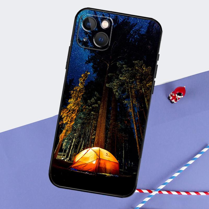 Camping Nature Phone Case For iPhone 16 15 Pro Max 12 13 Mini 11 14 Pro Max XR 16 15 Plus 16e Cover Coque