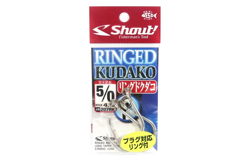 Shout 207-RK Ringed Kudako Power Jigging Einzelhaken Silber Größe 5/0 (7865)