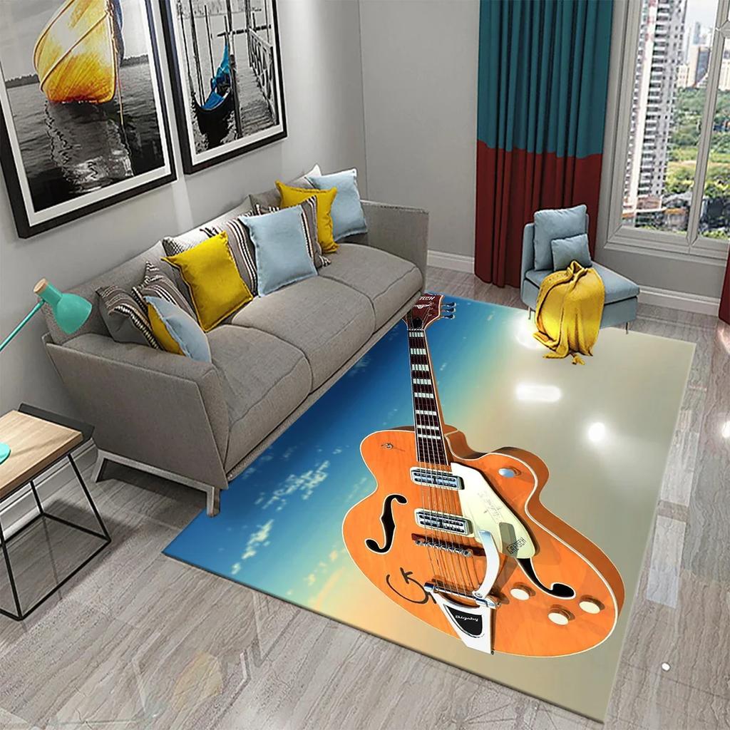 3D Music Carpet Music Instrument Rug for Living Room Bedroom Area Rug Decorative Floor Rugs Carpet Bathroom Non-slip Mat Carpet