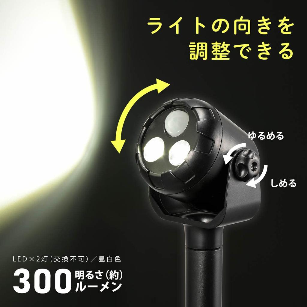 OHM Electric LED Garden Light, Soil-Mounted Sensor Light with Motion Sensor, Stick-Type, Daylight White, LS-B300GS-2, 06-4102