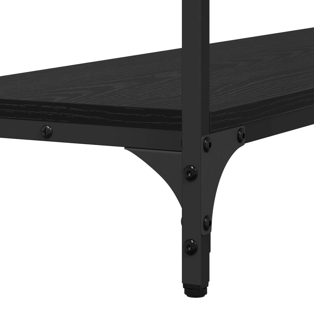 Console Table with Shelf Black Oak Effect 100 X 29 X 75 Cm