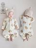Pure Cotton Baby Romper: Open Front, Class A, for 0-12 Months, Spring/Autumn, Newborn Outerwear, Crawling Suit, Single-Layer Base.