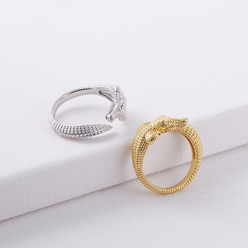 BF CLUB Silver Color Gold Dragon Lines Ring For Women Fine Jewelry Finger Adjustable Open Vintage Ring For Party Birthday Gift