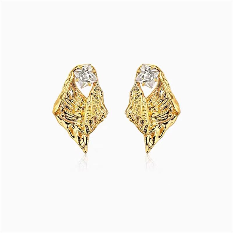 Advanced Irregular Tin Paper Texture Earrings 2024 New Korean Style Trendy Earrings and Earrings