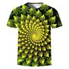 Verano Nuevo 3D Dorado Moda Digital Harajuku Estampado Manga Corta Cuello Redondo Masculino Casual Personalidad Hip Hop Calle Camiseta Tops