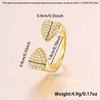 Fashionable Luxury Open Ring - Women's Heart-shaped Ring Set with Zirconia - Unique and High-end Style Finger Ring with Open Design