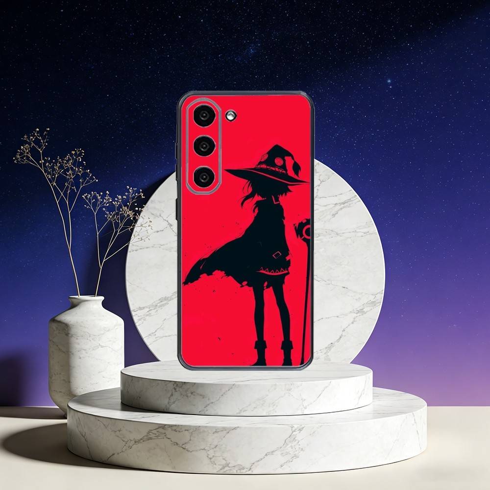 Megumin Anime K-KonoSubaS Phone Case For Samsung Galaxy A73,A72,A71,A70,A53,A52,A51,Others Soft Black Cover