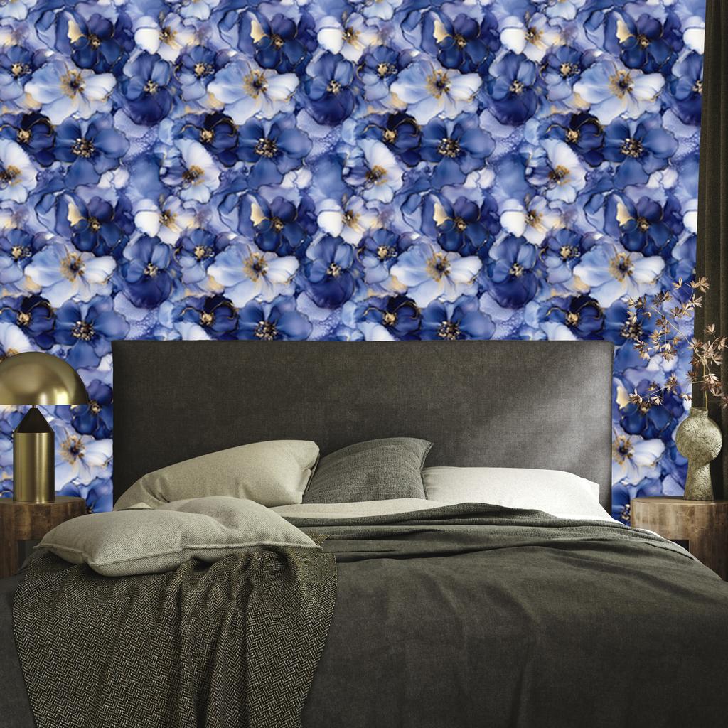 Ink Blue, Navy Blue and Light Gray Wallpaper 50x1000