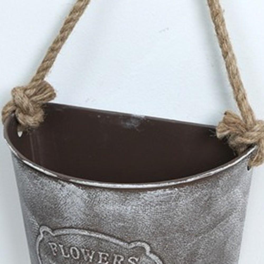 Country Style Wall Mounted Planter Semicircle Wall Flower Holder Hanging Flower Pot Garden Decor