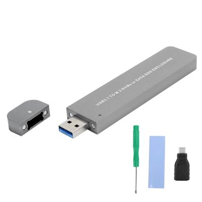 Hard Disk Box Aluminum Alloy USB3.1 To M.2 NVMESATA SSD Enclosure Network Adapter LM-915 (Not