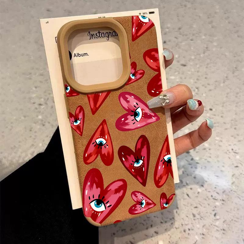 Love Heart For You Cute Luxury Executive Shockproof Phone Case For 15 Plus iPhone 16 15 14 13 12 17 Pro Max 11 Pro X XS XR Funda