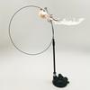 Feather Cat Wand with Bell Long Pole Upgraded Strong Suction Cup Interactive Toys Artificial Bird Cat Stick Toy Pet Supplies