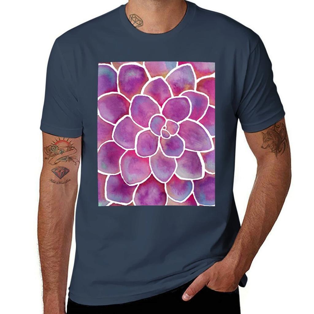 Succulent  Purple Palette Tshirt Functional Casual Short Sleeve Tee Tshirt