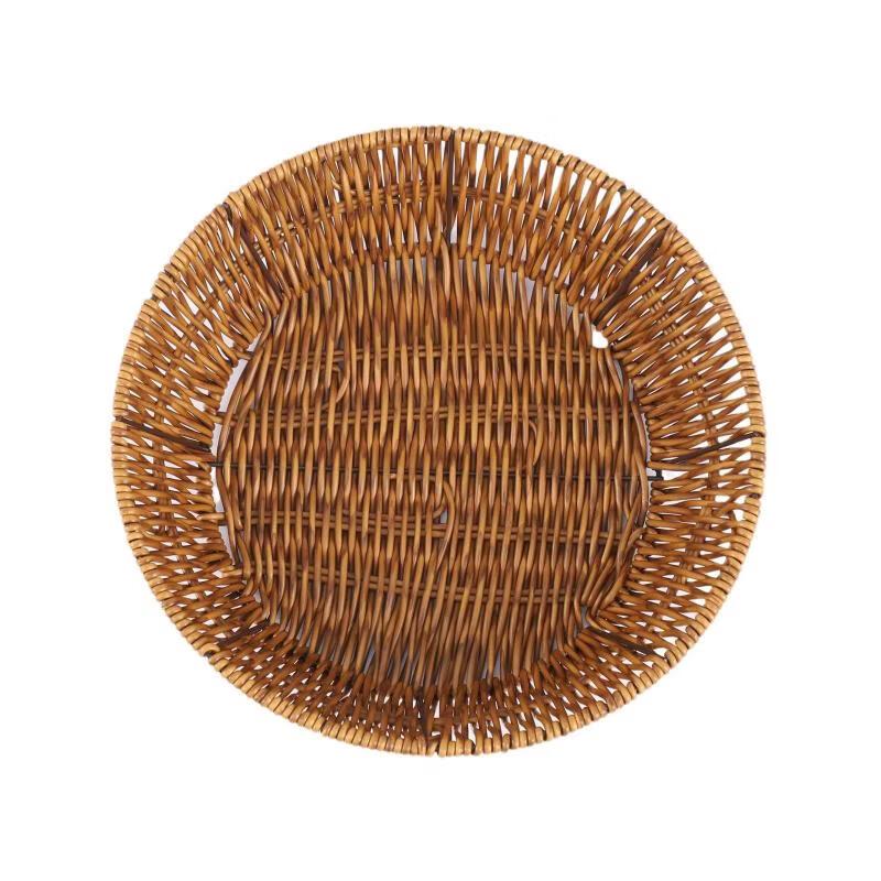 Ruhan Handmade Rattan Round Floral Fruit Basket