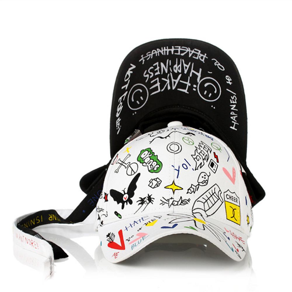Letter Baseball Cap Graffiti Sun Hip Hop Visor Spring Men Adjustable Snapback Cotton For Women Hats
