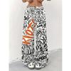 Floral Print Wide Leg Women Pants Spring Drawstring Bohemia Trousers Lady Casual Loose Elastic Waist Pantalonsw Plus Size