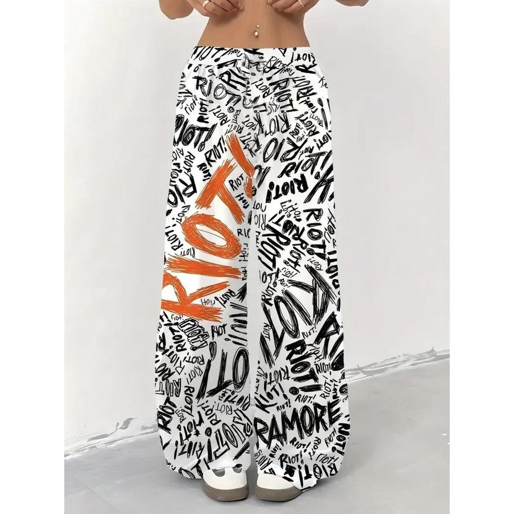 Floral Print Wide Leg Women Pants Spring Drawstring Bohemia Trousers Lady Casual Loose Elastic Waist Pantalonsw Plus Size