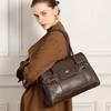Simple First Layer Cowhide Leather Large Capacity Bag Commuter Retro Handbag Fashion Shoulder Underarm Tote Bag