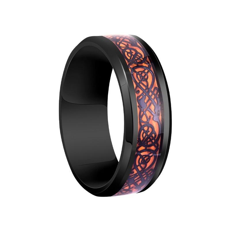 Kissmoon Stainless Steel 8mm Celtic Knot Multicolored Vintage Rings for Men Women Punk Gothic Promise Engagement Jewelry Gifts