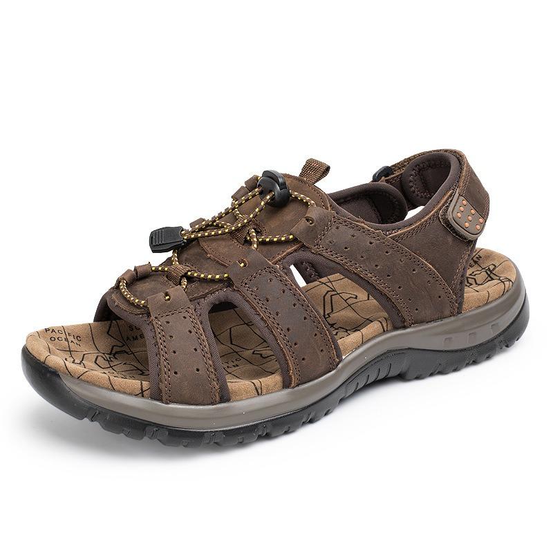 Fashion 2024 Genuine Leather Men Shoes Summer New Large Size Men's Sandals Men Sandals Fashion Sandals Slippers Men Designers Shoes
