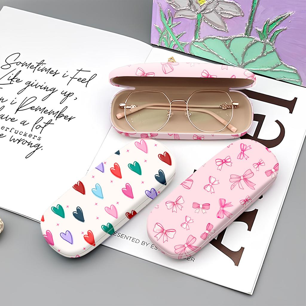 1Pcs Eyeglasses Case, Portable Hard Shell Protective Case for Glasses with Cleaning Cloth