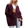 Oversized V Neck Lightweight Women Cardigan Front Button Loose Knitted Sweater Jacket