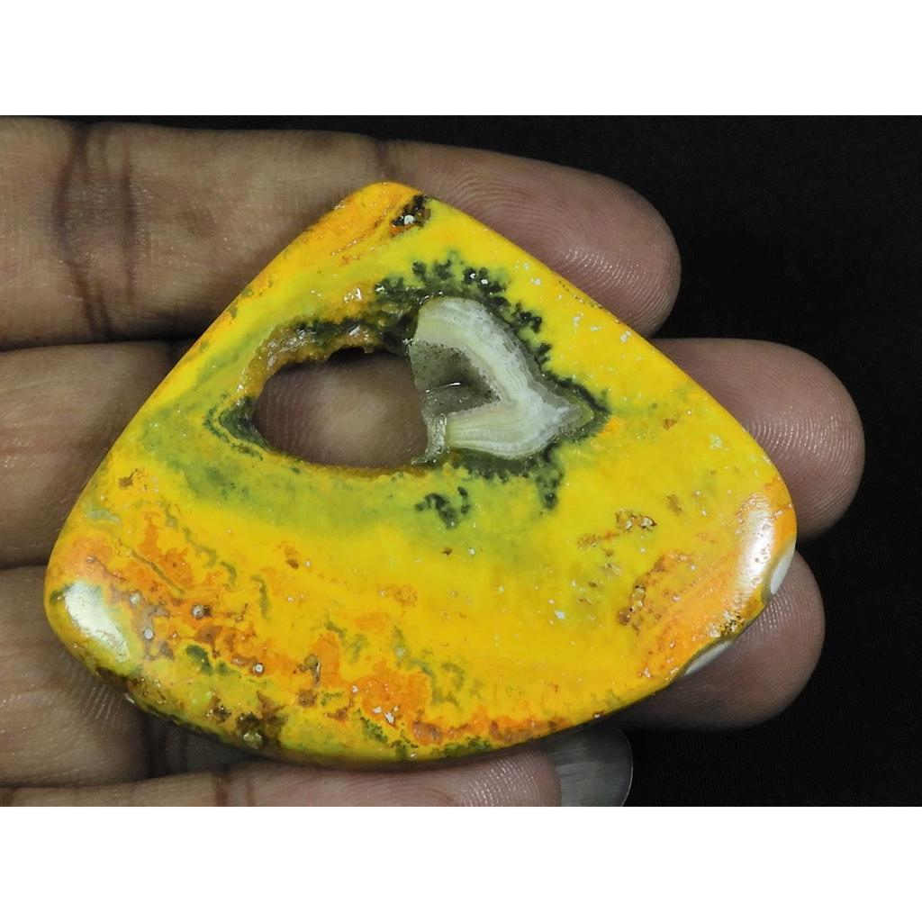 46X57X06MM Natural Bumble Bee Jasper Pear Cabochon Loose Gemstone 116Cts. D-82