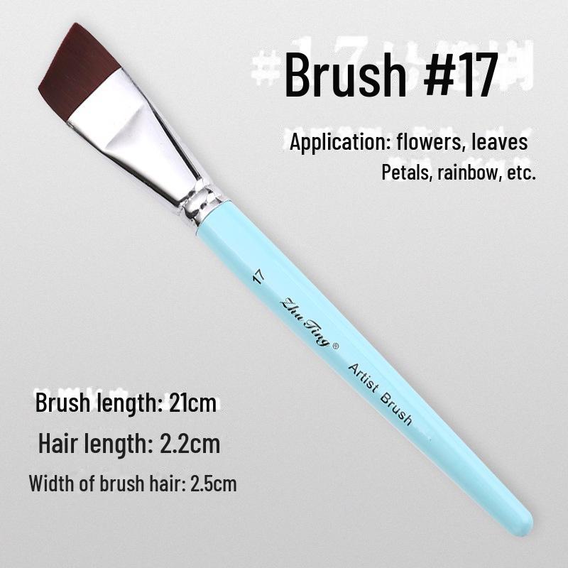 17-Piece Face Painting Brush Set for Various Artistic Techniques Like Line Work, Embossing, Blending, and More.