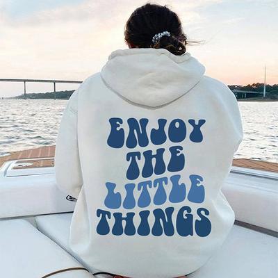 Enjoy The Little Things Letter Female Hoodies Creativity Original Design Sweatshirts Casual All-math Womens Cotton Long Sleeves