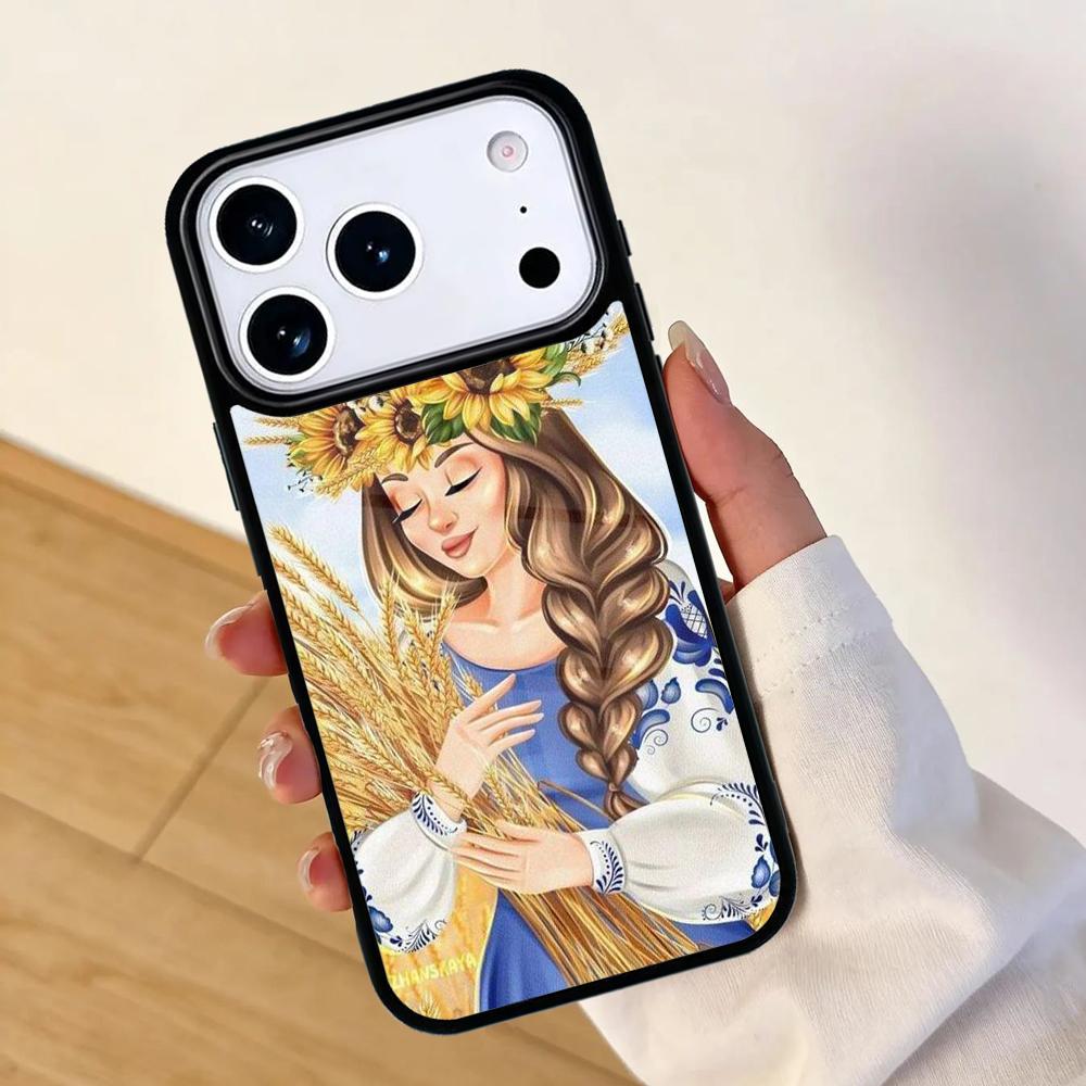 U/kraine Ukrainisches Mädchen Handyhülle Für Apple iPhone 17 air 16 Pro Max 15 Pro Max 14 13 12 11 Mini Rückseite