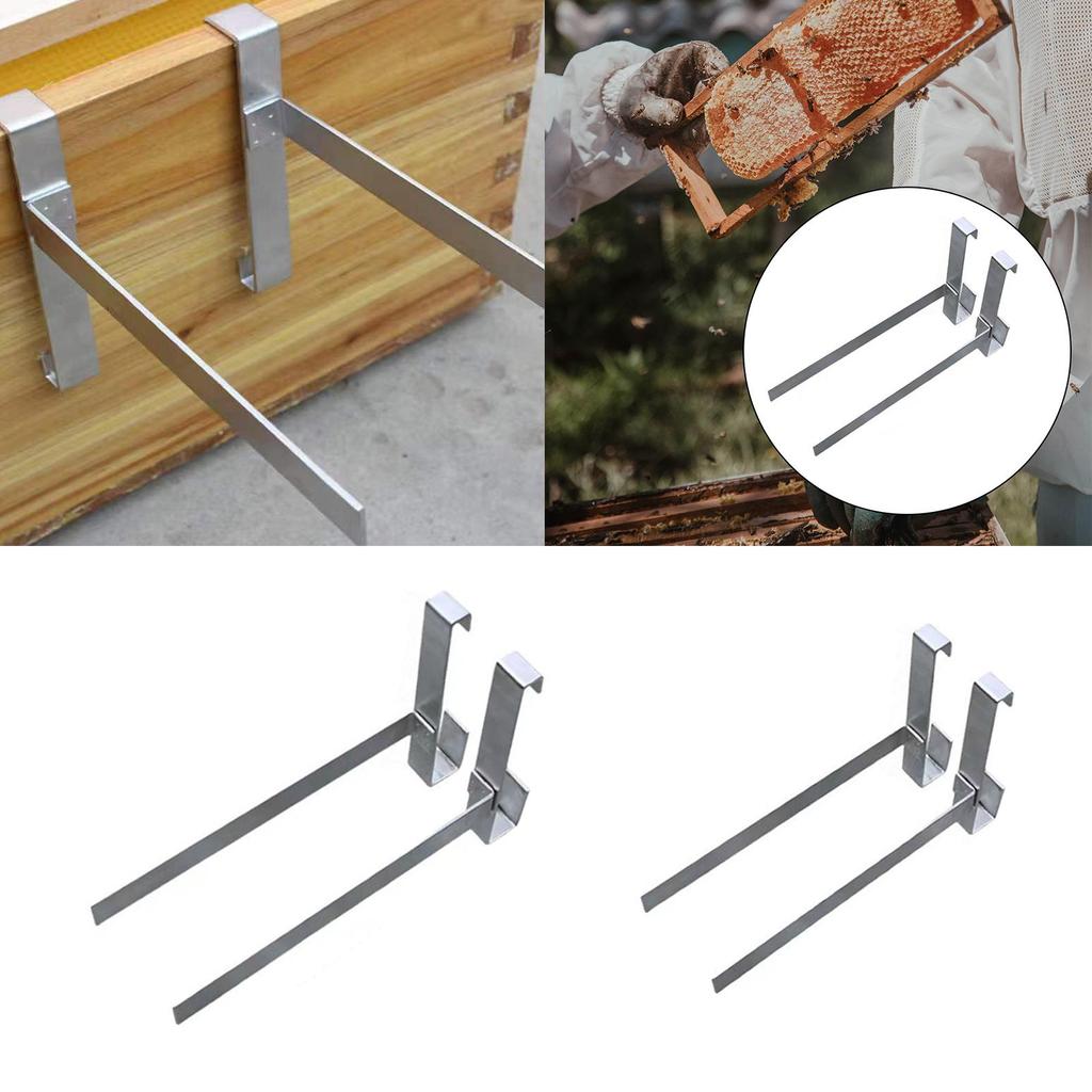 2 Pieces Beehive Frame Holder Silver Beehive Frame Perch for Beekeeper Home