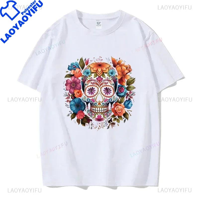 Mexican Day Of The Dead DA De Los Muertos Printed Tshirt Unisexs Graphic TShirt Casual Comfy Tees For Summer Unisex Clothing