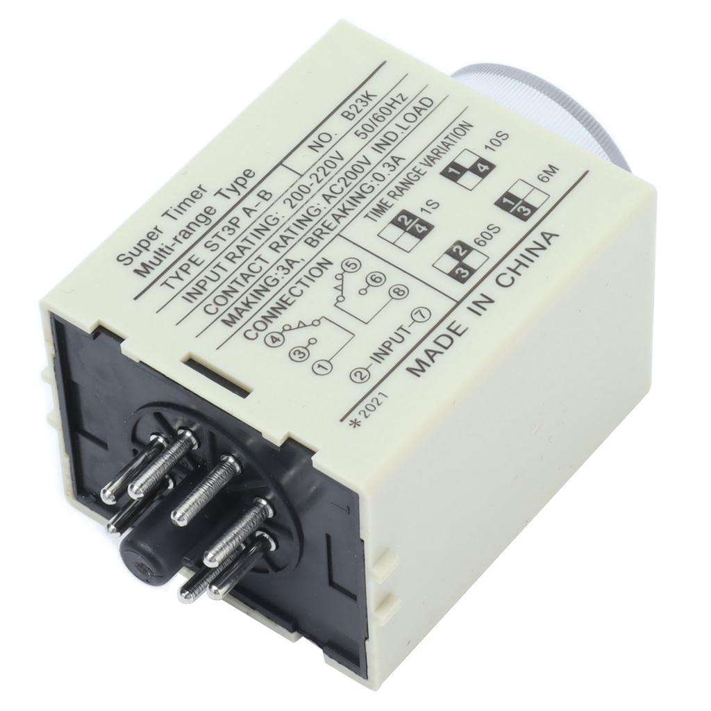 BERM Time Relay Adjustable Power On Timer Delay Accessory Replacement Part ST3PAB(AC220V )