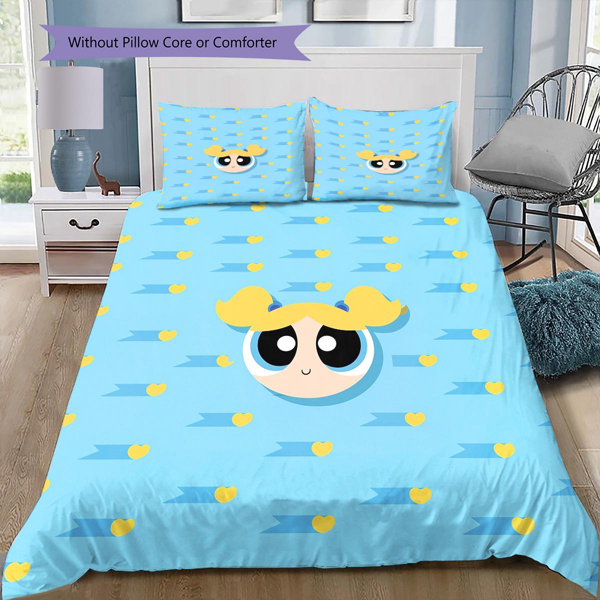 

The Powerpuff Girls Bubbles Bedding Set, 1 Duvet Cover & 2 Pillowcases, Cozy Home Bedroom, Perfect Gift 135x200cm