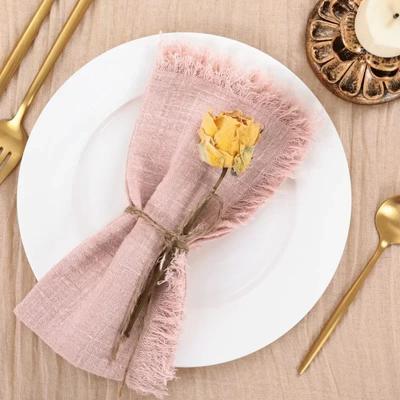 48PCS Napkins 30x30cm Cotton Cloth Gauze Retro Burr Rustic Towel Dining Place Mats Wedding Party Linen Fabric Table Decoration