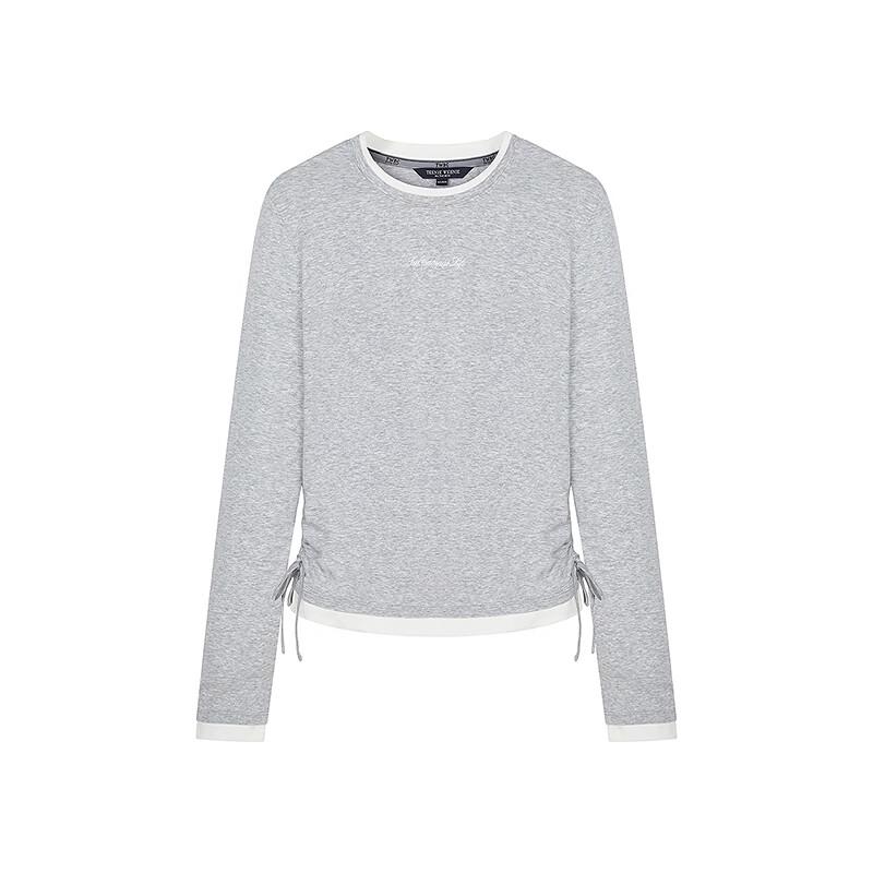 Teenie Weenie Women's Spliced Round Neck Long Sleeve T-Shirt